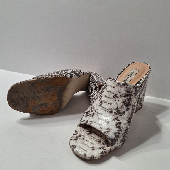 Steve Madden Mobwife Esmeralda Snake Print Chunky Block Heel Mule Shoes 7.5 - Picture 8 of 9